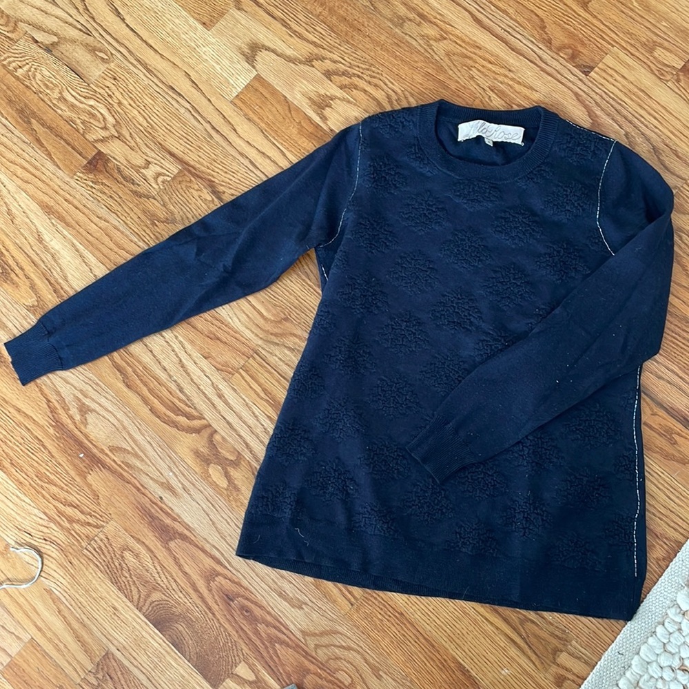 lela rose wool/ silk /cashmere sweater with beads